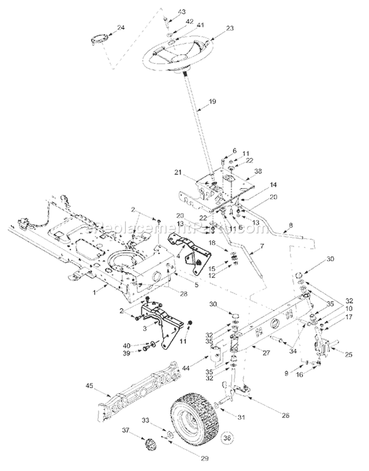 Page B Diagram and Parts List for 13AU604H401 2002 Yard Man Lawn Tractor